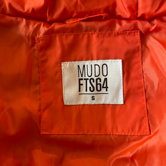 Women’s Red-orange Mudo FTS64 Puffer Jacket with hood Small - Picture 5 of 5